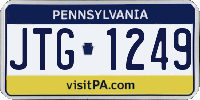 PA license plate JTG1249