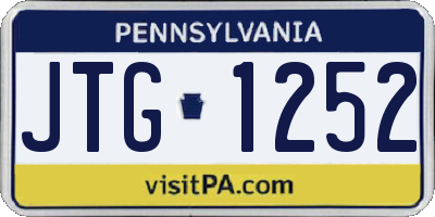 PA license plate JTG1252