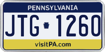 PA license plate JTG1260