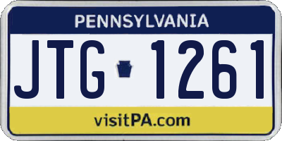 PA license plate JTG1261