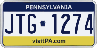 PA license plate JTG1274