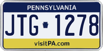 PA license plate JTG1278