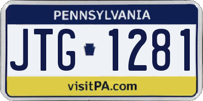PA license plate JTG1281