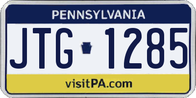 PA license plate JTG1285