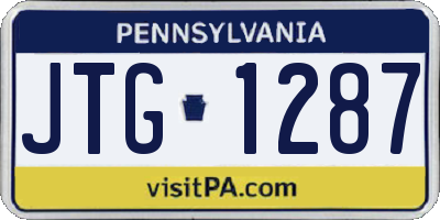 PA license plate JTG1287