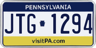PA license plate JTG1294