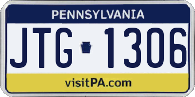 PA license plate JTG1306