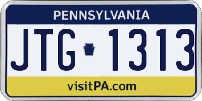 PA license plate JTG1313