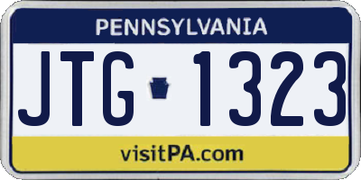 PA license plate JTG1323