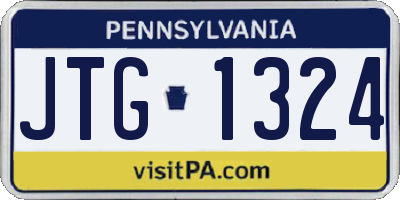PA license plate JTG1324