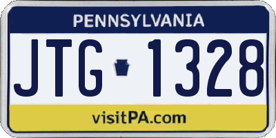 PA license plate JTG1328