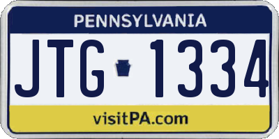 PA license plate JTG1334