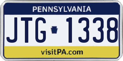 PA license plate JTG1338