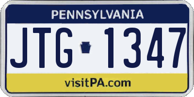 PA license plate JTG1347