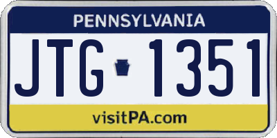 PA license plate JTG1351