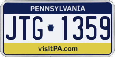 PA license plate JTG1359