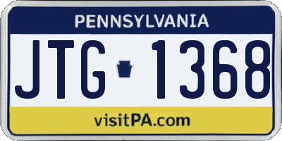 PA license plate JTG1368