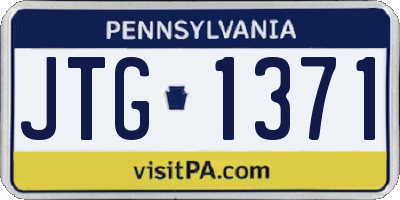 PA license plate JTG1371