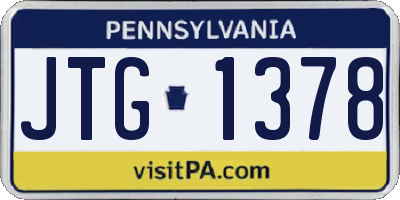 PA license plate JTG1378