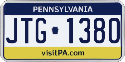 PA license plate JTG1380