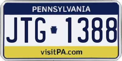PA license plate JTG1388