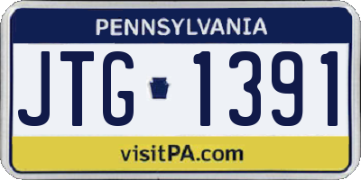 PA license plate JTG1391