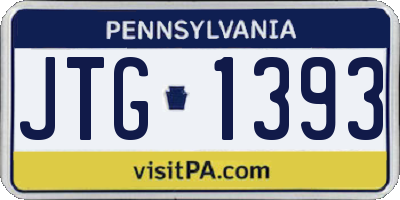 PA license plate JTG1393