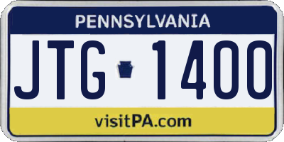 PA license plate JTG1400