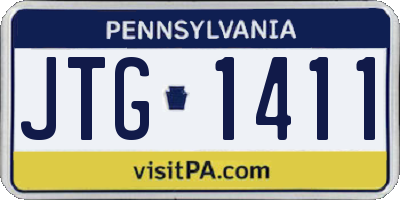 PA license plate JTG1411
