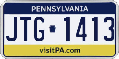 PA license plate JTG1413