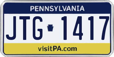 PA license plate JTG1417