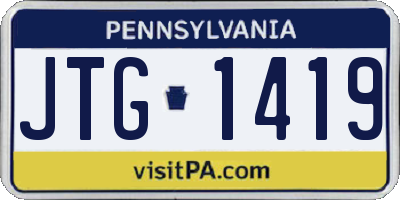 PA license plate JTG1419