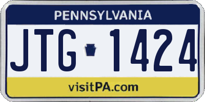 PA license plate JTG1424