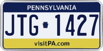 PA license plate JTG1427