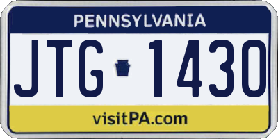 PA license plate JTG1430
