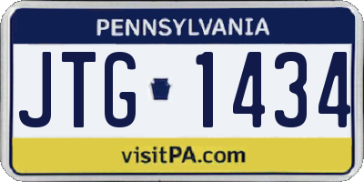 PA license plate JTG1434
