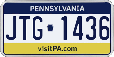 PA license plate JTG1436