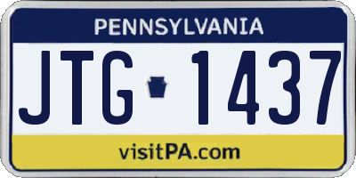 PA license plate JTG1437