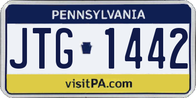 PA license plate JTG1442