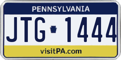PA license plate JTG1444