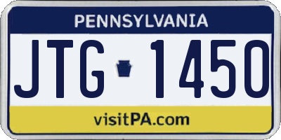PA license plate JTG1450