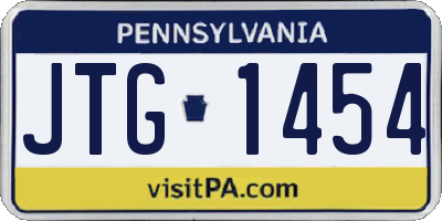 PA license plate JTG1454