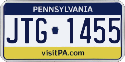 PA license plate JTG1455