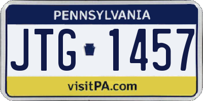 PA license plate JTG1457