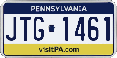 PA license plate JTG1461