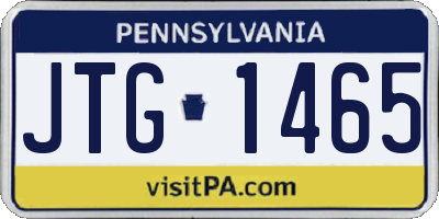 PA license plate JTG1465