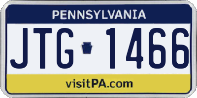PA license plate JTG1466
