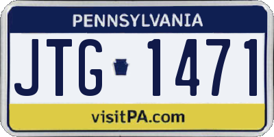 PA license plate JTG1471
