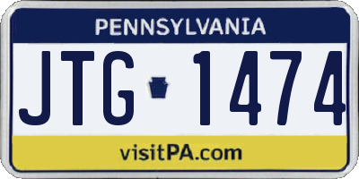 PA license plate JTG1474