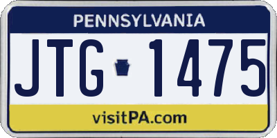 PA license plate JTG1475